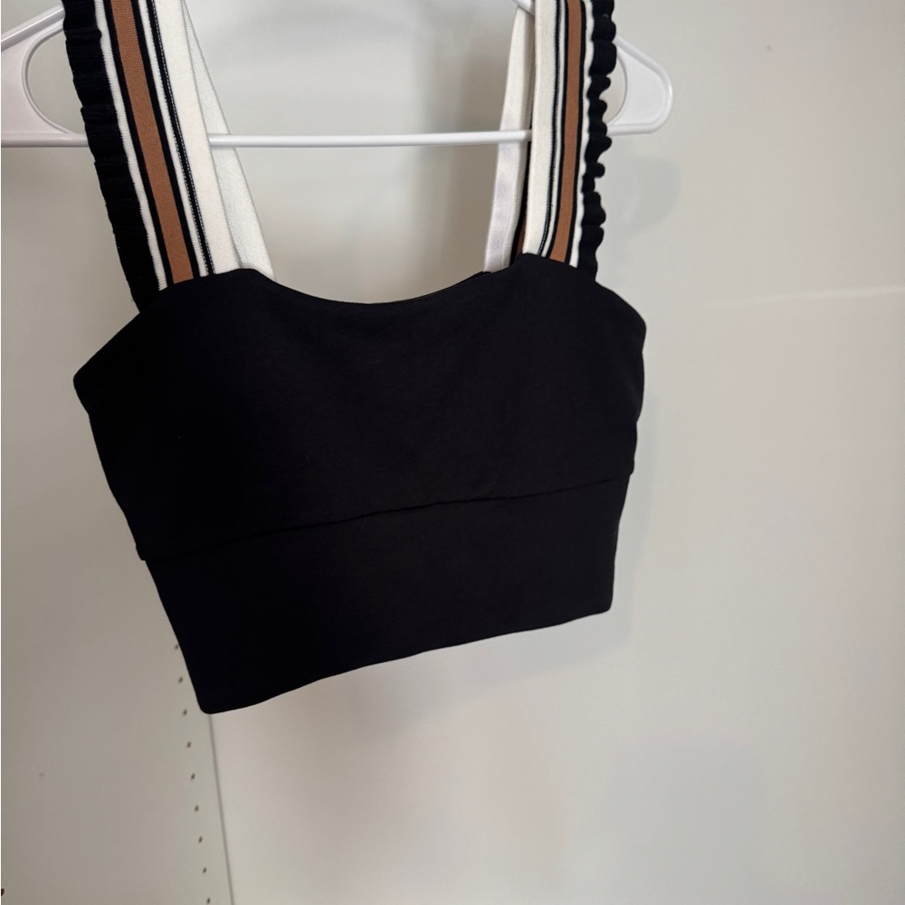 Free People Movement Black Tank Top with striped Straps